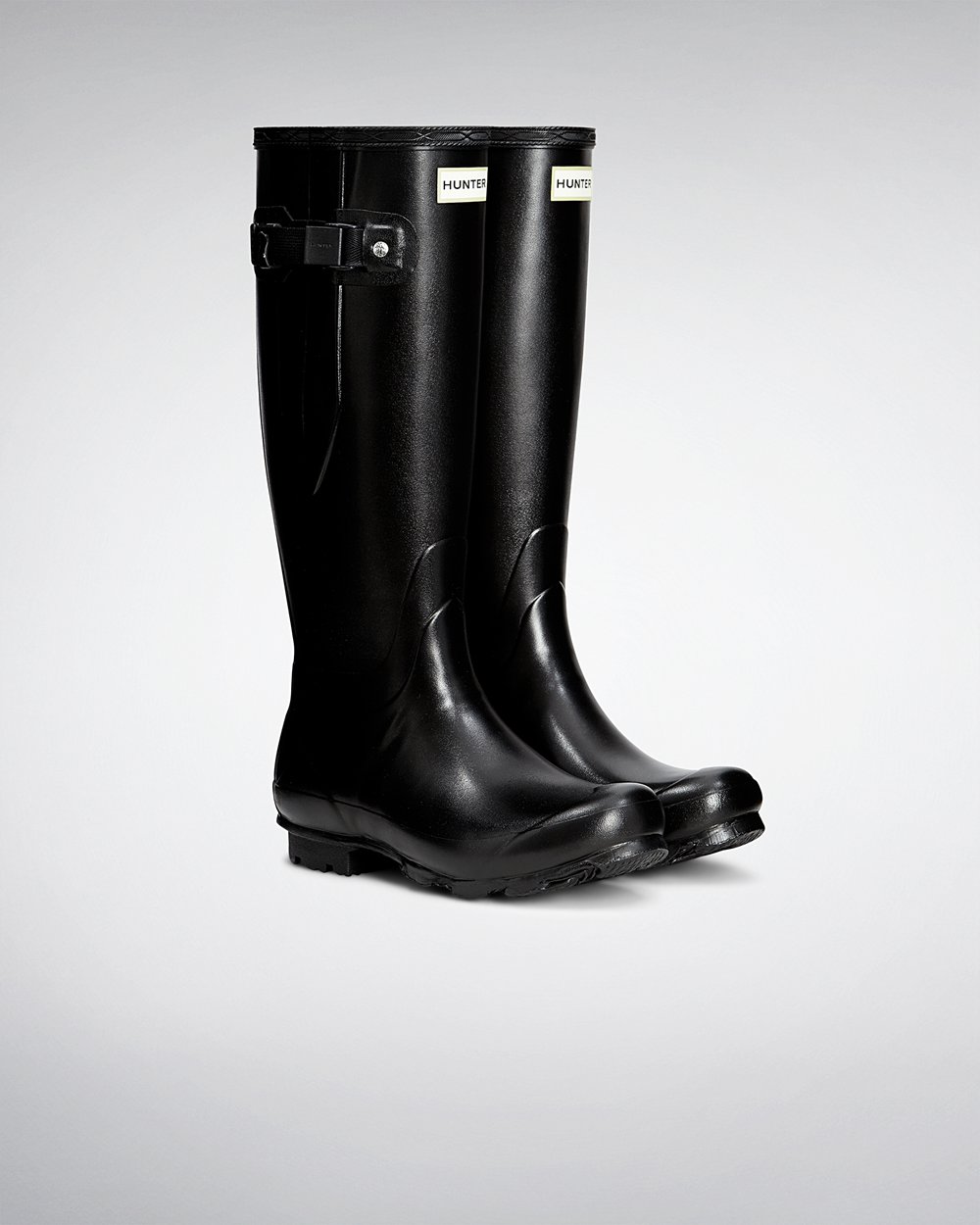 Botas de Lluvia Altas Hunter Mujer - Norris Field Side Adjustable - Negros - DTEMCLF-96